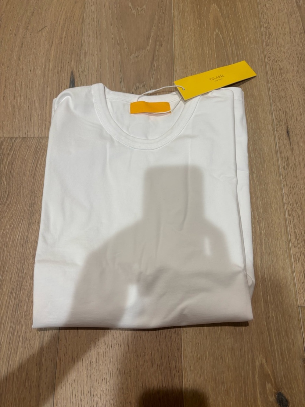 NWT The Yellow Label Men's White Crew Neck Tee with Subtle Branded Tag
